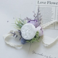 Bunga Persik Buatan untuk Pernikahan, Perayaan Bisnis, Boutonniere Tamu, Corsage, Corsage Pergelangan Tangan