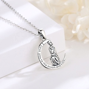 925 Sterling Silver Gifts Forever Love Heart Mother Child <strong>Daughter</strong> Pendant <strong>Necklace</strong> - Product Image 3