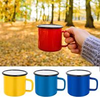 Mug à café en émail portable à grande capacité, à isolation thermique de 6 heures, avec couvercle, design personnalisé de dessin animé, écologique, très vendu