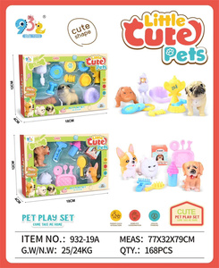 Ensemble de jeu pour chien de compagnie mignon et pas cher 2026 avec cage de transport, figurines de chiots, bol de nourriture et accessoires - Jouets d'imitation pour enfants - Product Image 3
