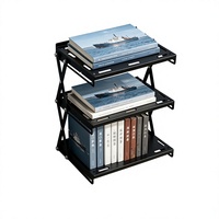 Étagère de rangement de camping d'extérieur en fer à 3 niveaux, télescopique, portable, multifonctionnelle, pliable pour pique-nique, organisateur suspendu