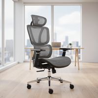 Chaise de bureau ergonomique pivotante à double dossier en maille avec repose-pieds et support lombaire pour bureau à domicile