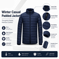 Vestes d'hiver matelassées surdimensionnées pour hommes, coupe-vent personnalisées, doudounes unies pour hommes, style OEM Designer