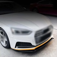 Lèvre de pare-chocs avant en ABS noir brillant et motif carbone, polie avec ruban adhésif, compatible avec Audi A5 S5 Sline F5 début 2017-2020