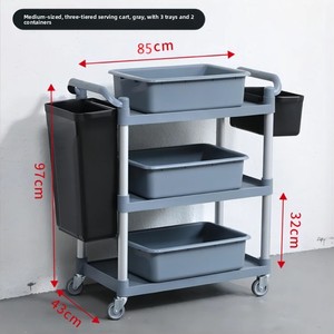 Carrello <span class=keywords><strong>Mobile</strong></span> per Trasporto Cibo Facile da Pulire con Vassoi Rimovibili per Servizio in Hotel, Banchetti e Mense - Product Image 5
