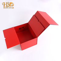 Boîte cadeau magnétique pliable rouge personnalisable et recyclable, emballage en papier écologique, style chinois de luxe avec logo, usine OEM