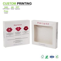 Boîtes personnalisées à fenêtre transparente, à rabat droit, avec cadre de fenêtre, revêtement UV, impression offset, en carton duplex, MOQ 100 pièces par taille
