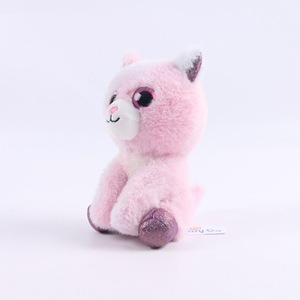 Peluche Gatto Rosa Babywolf con Occhi Scintillanti in Spandex a Pelo Lungo - Product Image 3
