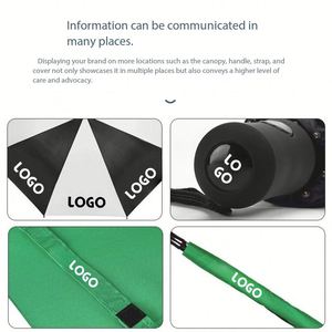 Parapluie pliant personnalisé avec logo, double usage, pare-soleil en caoutchouc noir, parapluie automatique agrandi pour la promotion publicitaire des entreprises - Product Image 4