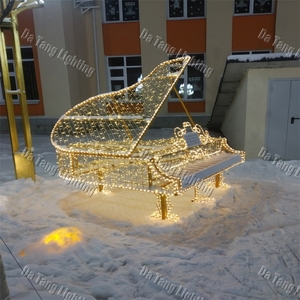 Lumière décorative de Noël artistique avec motif musical et design d'instruments lumineux pour les présentations paysagères nocturnes des fêtes - Product Image 6