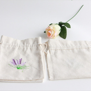 Bolsa de Lino y Algodón Natural Personalizada con Logotipo Bordado, Bolsa con Cordón para Joyería - Product Image 4