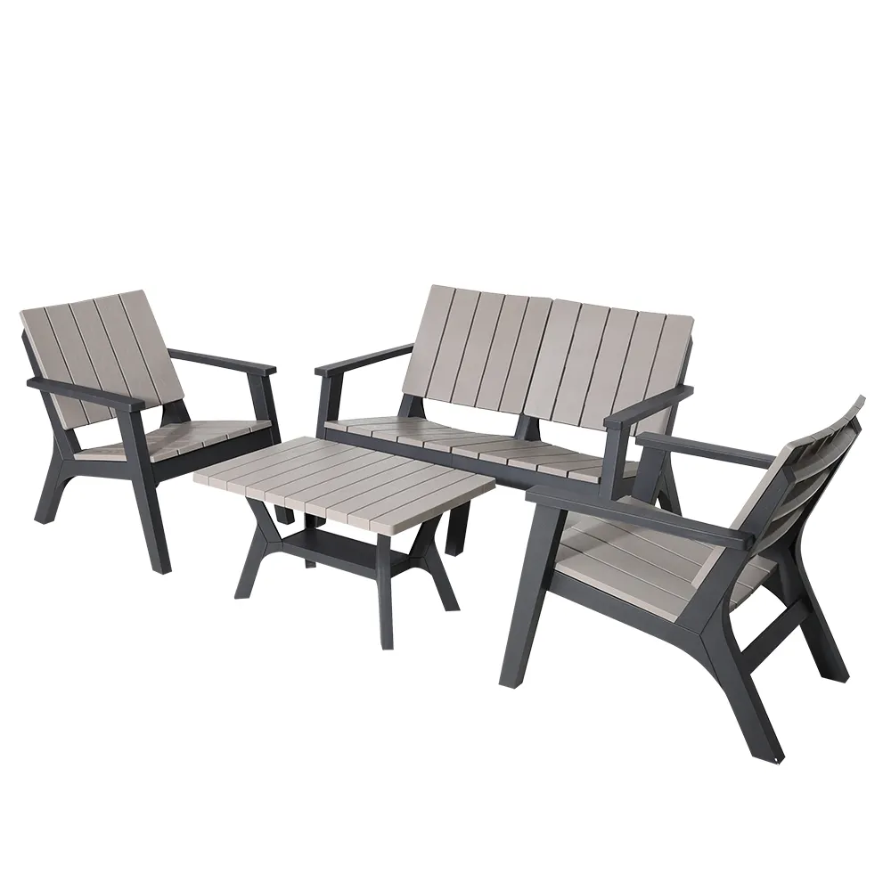 חדש הגעה Adirondack 4 מושבים פלסטיק גן ספה סט עם תה שולחן