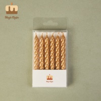 Usine de produire en gros or et argent métallique fête d'anniversaire gâteau bougies en spirale