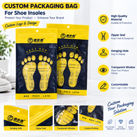Sac d'emballage personnalisé pour semelles de chaussures avec fermeture éclair et trou de suspension, fenêtre transparente, sac d'emballage en plastique pour semelles, directement de l'usine