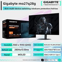 Moniteur de jeu Gigabyte MO27Q28G 27 pouces W-OLED 2K 280Hz Écran mat OLED Noir DP