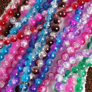 Cuentas de vidrio para joyería Newegg Crackle, redondas, transparentes, de 8 mm, 50 unidades - Product Image 2