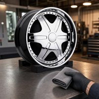 Nouvelles jantes en alliage d'aluminium chromées noires brillantes à 6 branches avec enjoliveur profond et capuchons de moyeu rotatifs pour voitures particulières de 16 à 20 pouces