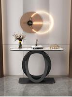 Meubles de salon Table d'entrée en or Console Table d'entrée Table de couloir Tables console modernes en marbre de luxe en acier inoxydable