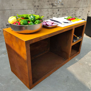 Barbecue de luxe moderne de style coréen en acier Corten de grande taille avec <span class=keywords><strong>plancha</strong></span> pour la cuisson en extérieur - Product Image 2
