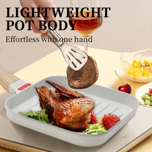 Best Selling Outdoor BBQ <strong>Grill</strong> <strong>Pan</strong> Luxury Square <strong>Frying</strong> <strong>Pan</strong> Steak <strong>Pan</strong> with Granite Coating Metal Cookware - Product Image 2