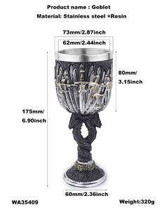 <span class=keywords><strong>Copa</strong></span> Antigua <span class=keywords><strong>de</strong></span> Acero Inoxidable, <span class=keywords><strong>Copa</strong></span> <span class=keywords><strong>de</strong></span> Resina Medieval con Diseño <span class=keywords><strong>de</strong></span> Espada y Canción <span class=keywords><strong>de</strong></span> Hielo y <span class=keywords><strong>Fuego</strong></span> - Product Image 2