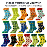 Chaussettes mi-mollet, design original classique pour fruits et aliments, chaussettes techniques tricotées pour hommes et femmes