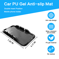 Tapis antidérapant double compartiment en PU pour tableau de bord de voiture, support de téléphone résistant à l'usure, tapis de rangement pour console centrale de voiture pour petits objets