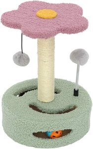 Hot Selling Flower <b>Cat</b> Tree Green <b>Cat</b> <b>Scratching</b> <b>Post</b> Customized Teddy Wool <b>Cat</b> Tower Tree - Product Image 3