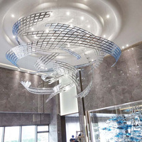 Décoration intérieure, hôtel, villa, escalier, lustre moderne en verre de Murano, luxe, LED, plafonnier