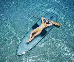 Planche de SUP rigide transparente en PC |   Planche à pagaie transparente non <span class=keywords><strong>gonflable</strong></span> - Product Image 1
