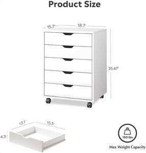 Armoires de rangement mobiles blanches <span class=keywords><strong>Commode</strong></span> de <span class=keywords><strong>bureau</strong></span> avec roulettes Classeur latéral - Product Image 5