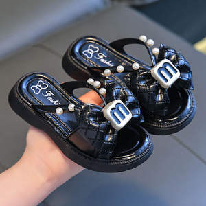 새로운 뜨거운 판매 소녀 공주 스타일 슬리퍼 여름 부드러운 밑창 및 고급 야외 신발 어린이를위한 활 샌들 - Product Image 6