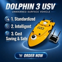 Navire d'arpentage autonome portable en fibre de carbone USV avec sondeur à faisceau unique et double batterie pour l'arpentage d'urgence, support OEM