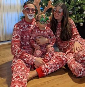 Anne Baba Bebek Kız Bebek Erkek Bebek Yeni Yıl Anne Kızı Pamuklu Aile Noel Pijamaları - Product Image 5