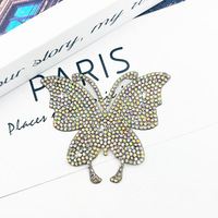 QIAO auto-adhésif Hotfix papillon en forme d'arc strass Patch verre Applique cristal autocollants pour bricolage décorations de vêtement