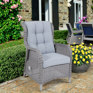 Leisure Modern Single <b>Outdoor</b> <b>Rattan</b> With Aluminum Frame Recliner for Garden Patio Courtyard Villa Park & Farmhouse - Product Image 5