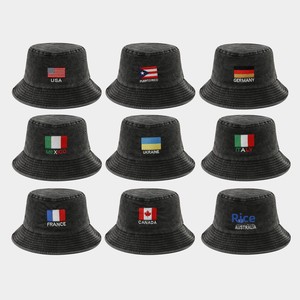 Chapeau Bob Unisexe Tendance en Coton Lavé et Vieilli, Pliable, Respirant, Quatre Saisons, Réglable, Broderie Pêcheur - Product Image 2