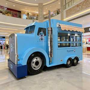 Camión de Comida Comercial Inspirado en un Camión de Carga, con Toldo Rayado para Helados, Aperitivos en Parques al Aire Libre, Construcción de Acero Inoxidable 4 - Product Image 4