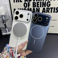 Nouveau AG Original verre magnétique PC givré étui de téléphone portable pour iPhone 17 Air 16 Pro Max lentille de caméra logo mat couverture arrière en TPU