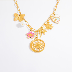 สร้อยคอจี้สแตนเลสสตีลสำหรับผู้หญิง ชุบทอง 18k จี้รูปดอกทานตะวัน สร้อยคอคล้องไหปลาร้า ของขวัญเครื่องประดับ - Product Image 5
