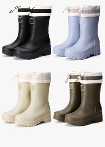 <span class=keywords><strong>Bottes</strong></span> de <span class=keywords><strong>pluie</strong></span> en PVC pour femmes, vente en gros, directement de l'usine, semelle épaisse, imperméables, antidérapantes, chaussures d'extérieur avec bord élastique - Product Image 6