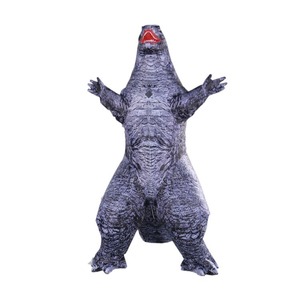 Disfraz de Mascota Inflable de Dinosaurio Animal Beige de 2.6/3M con CE, Traje de Monstruo Peludo de Dos Cuernos de Cuerpo Completo para Fiestas, Películas y Juegos - Product Image 3