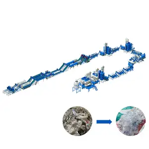 Automatische Afval Plastic Recycling Machine Lijn Plant Pet Flesjes Recyclen Polyester Stapelvezel Maken Machine Hete Wastank