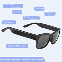 Lunettes de soleil intelligentes avec écouteurs à conduction osseuse, audio HIFI, traduction IA, contrôle tactile, étanchéité IP68, monture métallique, chargement Type-C