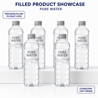 Machine de remplissage automatique d'eau pure minérale en bouteilles PET et en verre, avec rinçage et bouchage automatiques, de haute précision