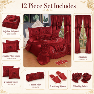 Ensemble de literie de luxe pour mariage, 10 pièces, taille king, <span class=keywords><strong>couette</strong></span> et rideaux assortis, Juego De Cama Con Cortinas - Product Image 2