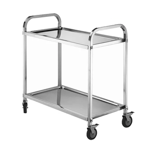 0.8MM 2 Tiers Square Tube Fruit Food Kitchen Stainless Steel <strong>Service</strong> Trolley Kitchen Restaurant Food <strong>Service</strong> <strong>Cart</strong> - Product Image 1