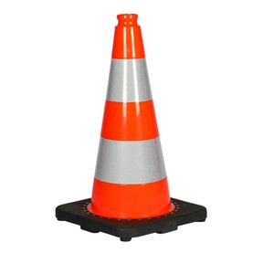 Cône de signalisation de style européen 285x285x500mm, barrière de sécurité routière réfléchissante avec poignée de maintien - Product Image 2
