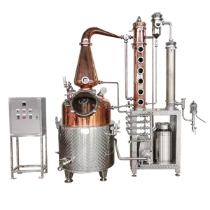 Machine alambic en cuivre, 300l, fabrication de whisky, machine à gin avec déphlimateur en cuivre