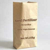 Sac en papier kraft marron 25 kg, sac composite papier-plastique robuste 50 kg à fond carré pour le stockage de riz gluant, graines et soja